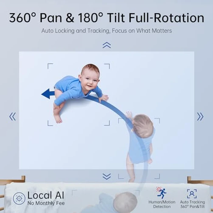 SYMYNELEC Indoor Camera for Home Security: 5G Wireless WiFi Baby Monitor with Phone App - 2K Smart Video Camera for Room - Pet Dog Kids Monitoring by SYMYNELEC - Image 8