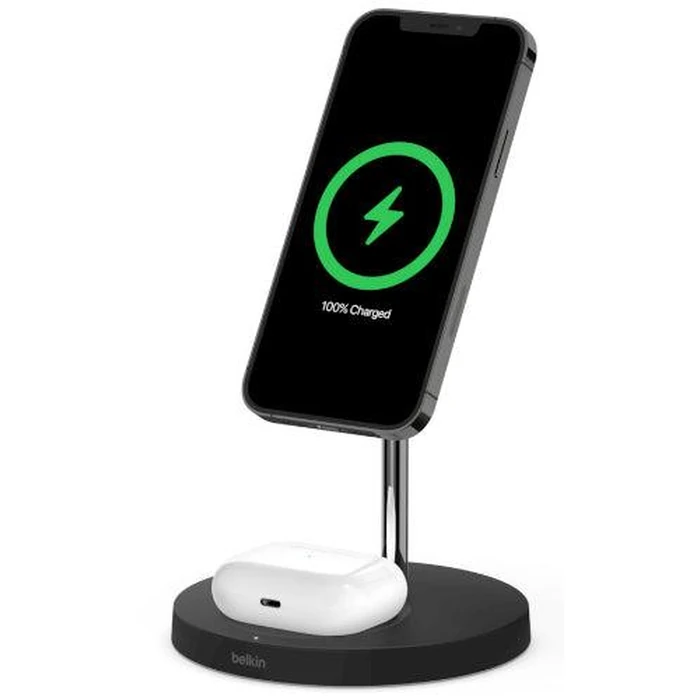 Belkin BOOST↑CHARGE PRO 2-in-1 Wireless Charger Stand with MagSafe 15W - Black by Belkin - Image 1