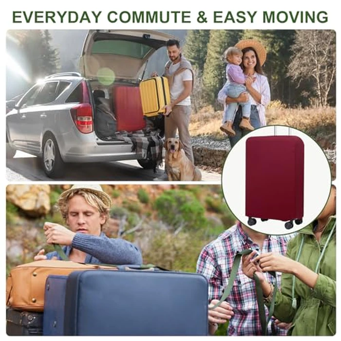 PATIKIL Luggage Cover, Suitcases Covers Elastic Carry on Cover Protector Washable Scratch-Resistant Fits 28-29 Inch Luggage for Travel Business Trips, Wine Red by PATIKIL - Image 7