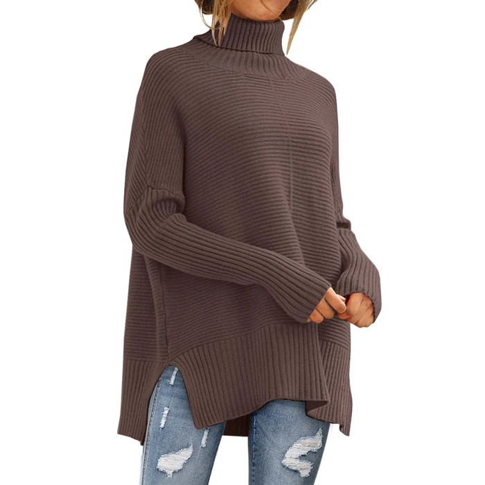 EFAN Women's Turtleneck Oversized Sweaters Long Pullover Winter Clothing 2025 Trendy Fashion Knit Tunic Fall Outfits Nutmeg S by EFAN - Used - Like New condition - US$19.22