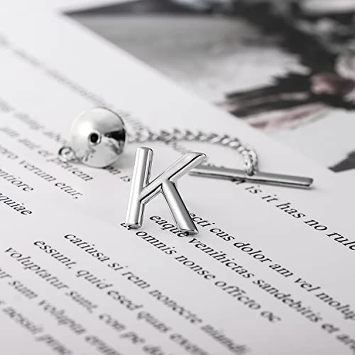 AMITER Men Tie Tack, Initial A-Z Silver Tie Pin with Chain Clips for Necktie, Bow Tie & Hat by AMITER - Image 5