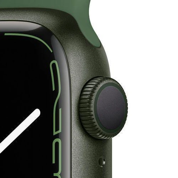 Apple Watch Series 7 (Cellular + GPS) - 32GB - 45mm - Green Aluminum Case with Clover Rubber Sport Band by Apple - Image 3