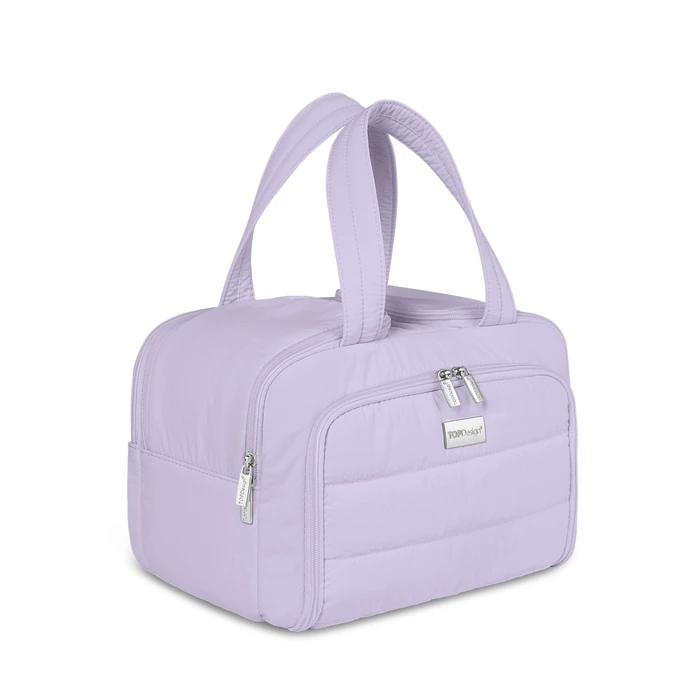 TOPDesign Travel Toiletry Bag for Women, Puffer Large Toiletry Bag, Lightweight Cosmetic Makeup Organizer with Handle for Traveling, Accessories, Essentials, Toiletries (Light Purple) by TOPDesign - Used - Like New condition - CA$25.64