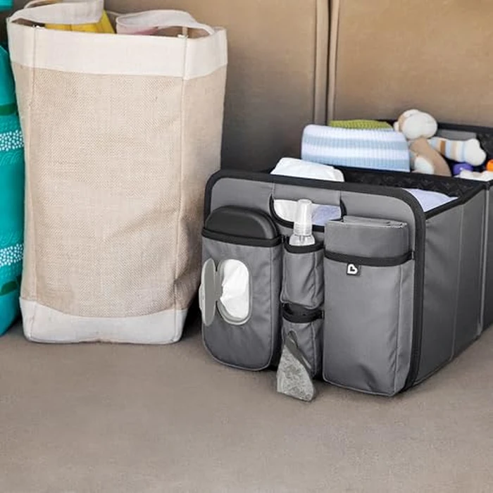 Munchkin Out-n-About Trunk Organizer for SUVs and Cars with Portable Changing Pad and Wet Baby Wipes for Diaper Changes On-the-Go, Collapsible, Grey by Munchkin - Image 5