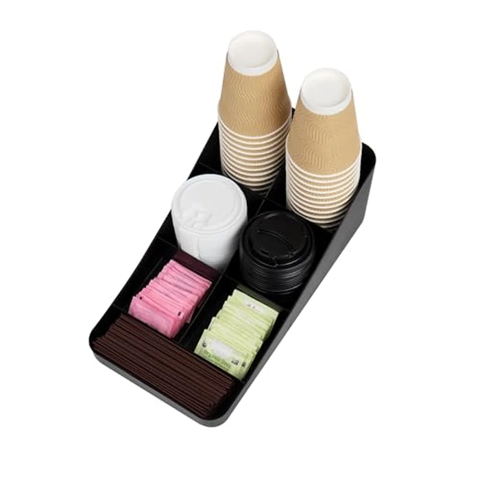 Mind Reader Cup and Condiment Station, Countertop Organizer, Coffee Bar, Kitchen, 7.25"L x 15.5"W x 5.25"H, Set of 2, Black by Mind Reader - Image 5