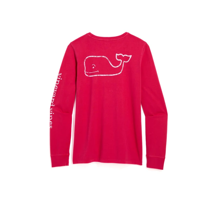 Vineyard Vines Garment-Dyed Vintage Whale Long-Sleeve Pocket Tee, Charm Pink, S by vineyard vines - Used - Like New condition - US$25.50