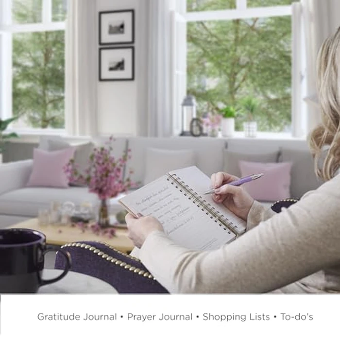 Christian Art Gifts Journal w/Scripture Strong Lion Joshua 1:9, Black and Gray 192 Ruled Pages, Large Hardcover Notebook, Wire Bound by Christian Art Gifts - Image 2