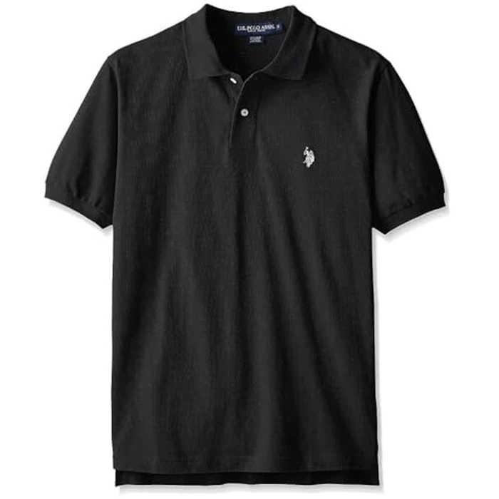 U.S. Polo Assn. Men's Classic Polo Shirt, Two-Button Closure Pique Polo Shirt, Summer Fashion Golf Shirt, Black/White, XL by U.S. POLO ASSN. - Image 4
