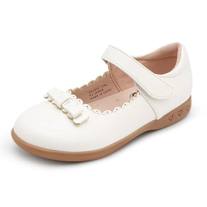 Stelle Mary Jane Shoes for Girls School Uniform Flats Dress Shoes for Church Music Recitals (Little/Big Kids)(White,3ML) by Stelle - Image 1