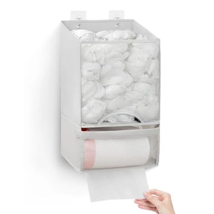 HOUSE AGAIN Plastic Bag Holder-Extra Large Bag Saver Dispenser Wall Mount Organizer Grocery Trash Roll Bag Holder Dispenser-Daily Storage Solution for Kitchen/Bathroom/Laundry/in-Home Recycling Bins by HOUSE AGAIN - Used - Like New condition - US$13.38