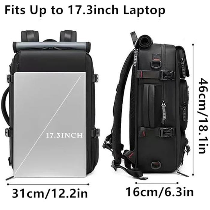 O-TBOST Travel Laptop Backpack Convertible Duffle Backpack 17inch Carry on Backpack for Women Men (Black) by O-TBOST - Image 3