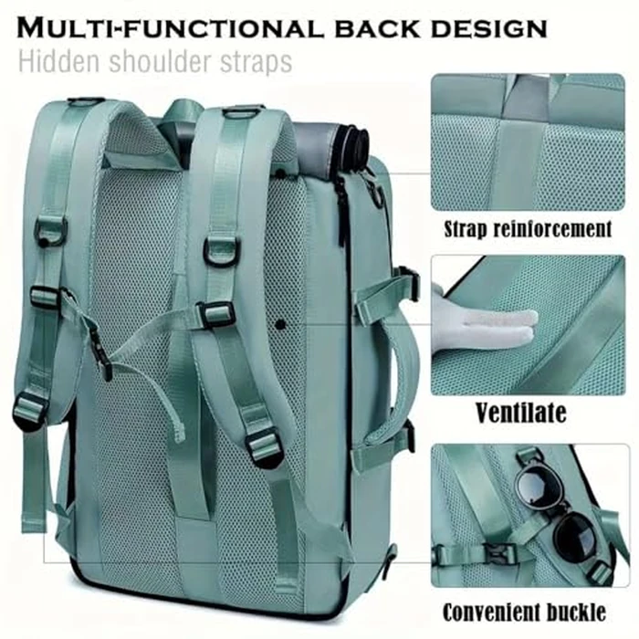 O-TBOST Travel Laptop Backpack Convertible Duffle Backpack 17inch Carry on Backpack for Women Men (Black) by O-TBOST - Image 7