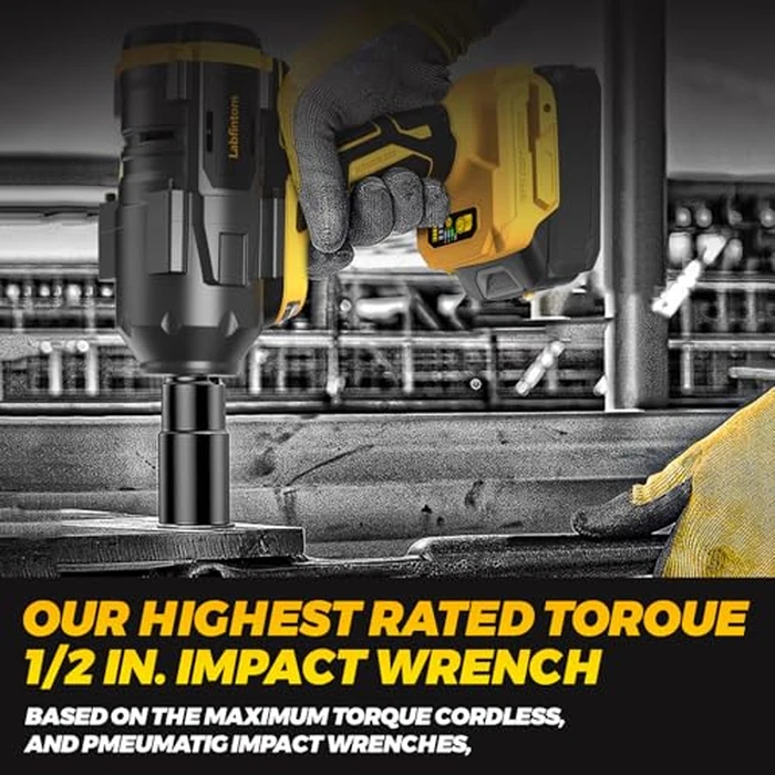 Cordless Impact Wrench for De-Walt 20V Battery, 1/2" High Torque Impact Gun, 900Ft-lbs(1200N.m) Brushless Power Impact Driver with 4-Mode Speed, LED Work Light (Battery NOT Included) by Labfintom - Image 5