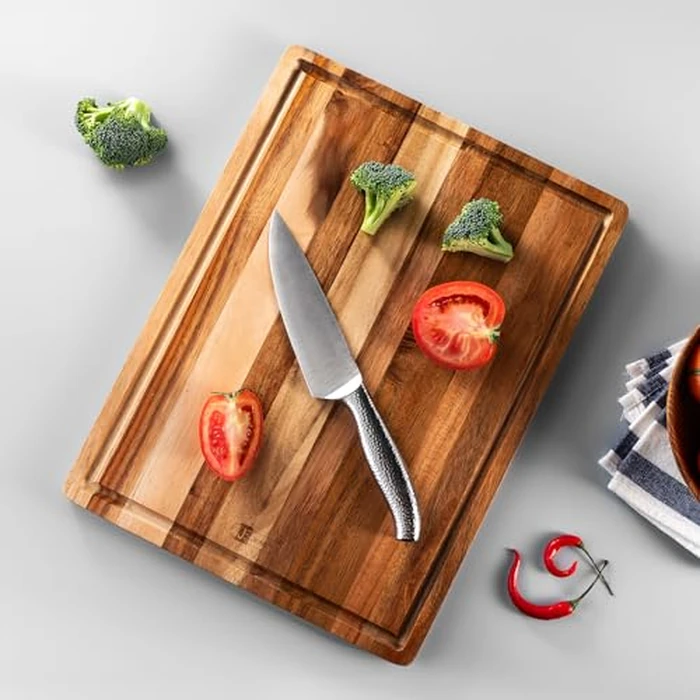 Wood Cutting Board,James.F Thick Acacia Wooden Cutting Board with Juice Groove, Reversible Charcuterie Serving Board for Kitchen, Large Chopping Board for Meat Bread Cheese(15.7” x 11.8“ x 0.7”) by JF JAMES.F - Image 9