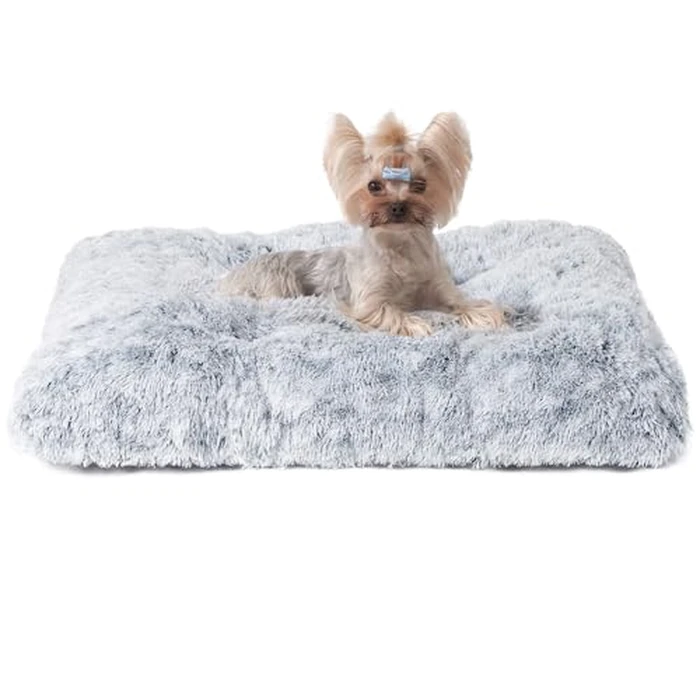 EHEYCIGA Fluffy Dog Crate Bed for Small Dogs, Plush Faux Fur Crate Pad, Calming Anti Anxiety Small Dog Bed by EHEYCIGA - Image 1