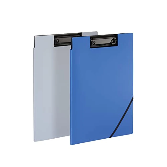 Oxford Clipboard Folio with Storage, 4 Pockets, Penholder, 2 Pack, 2 Color Combos (Gray/Black, Blue/Black), Great Nursing, Office, Classroom Clipboard (82177) by Oxford - Used - Very Good condition