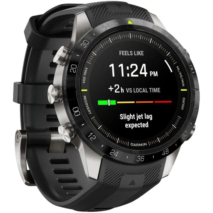 Garmin MARQ Athlete (Gen 2) GPS Golf Smartwatch - 32GB - 30.4mm - Titanium Titanium Case with Black Silicone Silicone Strap by Garmin - Image 3