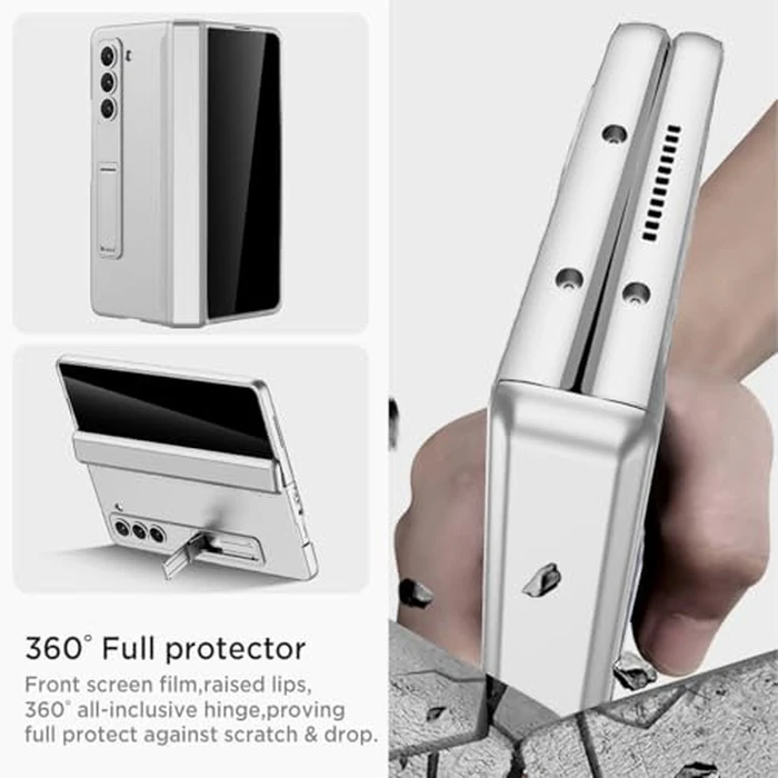 Miimall Compatible for Samsung Galaxy Fold 6 Case with Magnetic Hinge Anti-Peeping Screen Protector Anti-Scratch Shockproof Full-Package Protective Hinge Cover Case for Samsung Fold 6-Silver by Miimall - Image 4