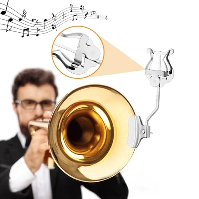 Trombone Lyre,2Pack Silver Trombone Lyre Holder for Marching Band,6.89Inch Trombone Sheet Music Clip and Flip Folder,General Musical Instruments Accessories by KITANIS - Image 5