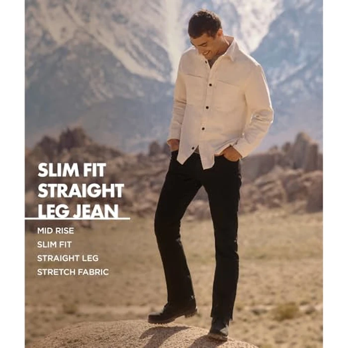 Wrangler Authentics mens Slim Fit Straight Leg Jeans, Raven, 31W x 30L US by Wrangler Authentics - Image 3