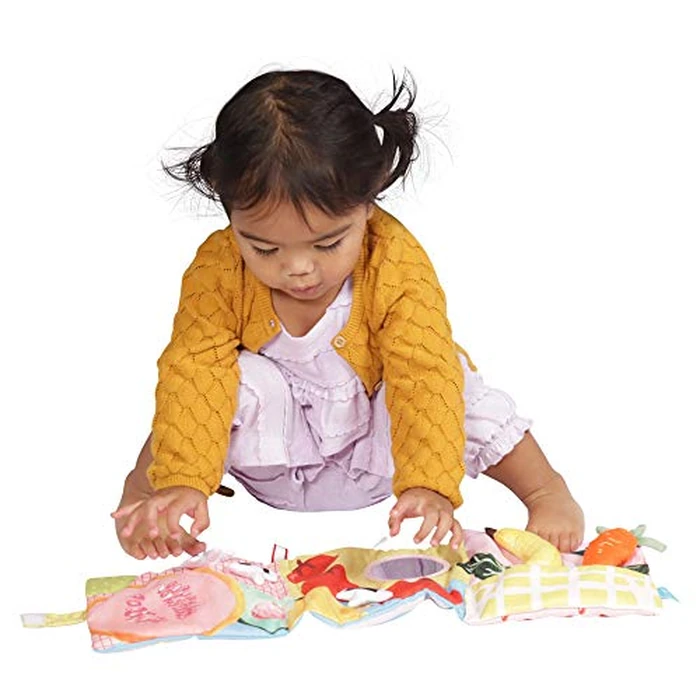 Manhattan Toy Mini-Apple Farm Soft Activity Crinkle Book for Baby & Toddler with Discovery Mirror and Textured Teether by Manhattan Toy - Image 5