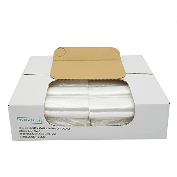 TYPLASTICS Trash Can Liner - Wholesale 1000 Count Garbage Bags on Perforated Roll 7-10 Gallon Multipurpose for Office Bathrooms Business Home Commercial and Industrial Needs 24" x 24" by TYPLASTICS - Image 1