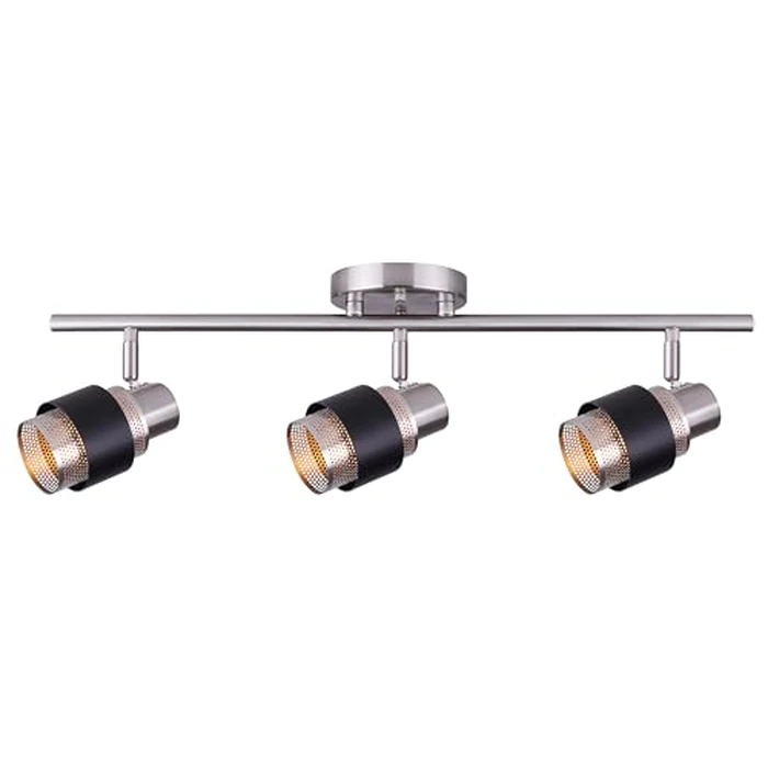 Aria Track Light - 3-Light, 50W G9, 24" W x 7.75" H, Easy Connect, Brushed Nickel and Black Finish, Ideal for Kitchens, Living Areas by Canarm Ltd - Used - Like New condition - CA$33.92