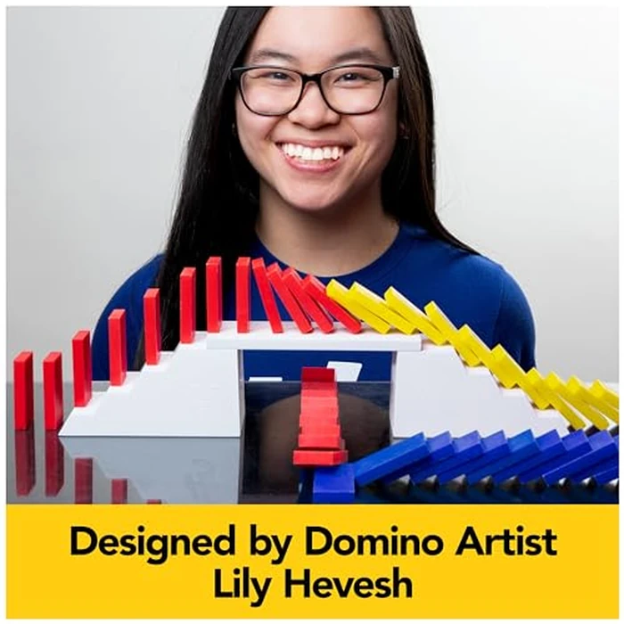 Spin Master Games, Lily Hevesh H5 Domino Creations 100-Piece Neon Dominoes Set, Building Toys for Kids & Family, Classic Activity Game, 1 & Up Players, for Ages 5 & Up by Spin Master Games - Image 6