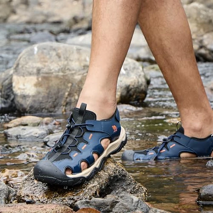 CAMEL CROWN Men's Hiking Sandals Anti-Slipping Athletic Water Shoes with Arch Support Closed Toe Outdoor Summer Camping Sandal for Beach Blue 7 by CAMEL CROWN - Image 2