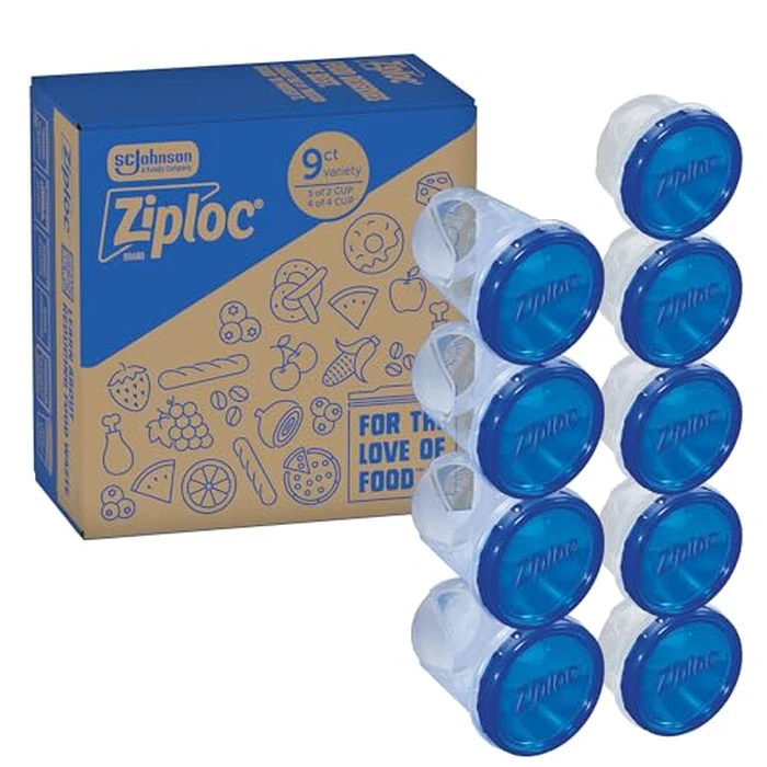 Ziploc Twist 'n Loc Food Storage Meal Prep Containers Variety Pack, 9 Count by Ziploc - Used - Very Good condition