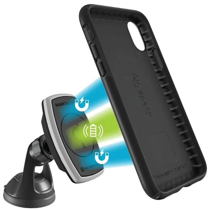 Speck Presidio Mount Phone Case with Scosche MagicMount Pro Charge for iPhone X - Black by Speck - Image 1