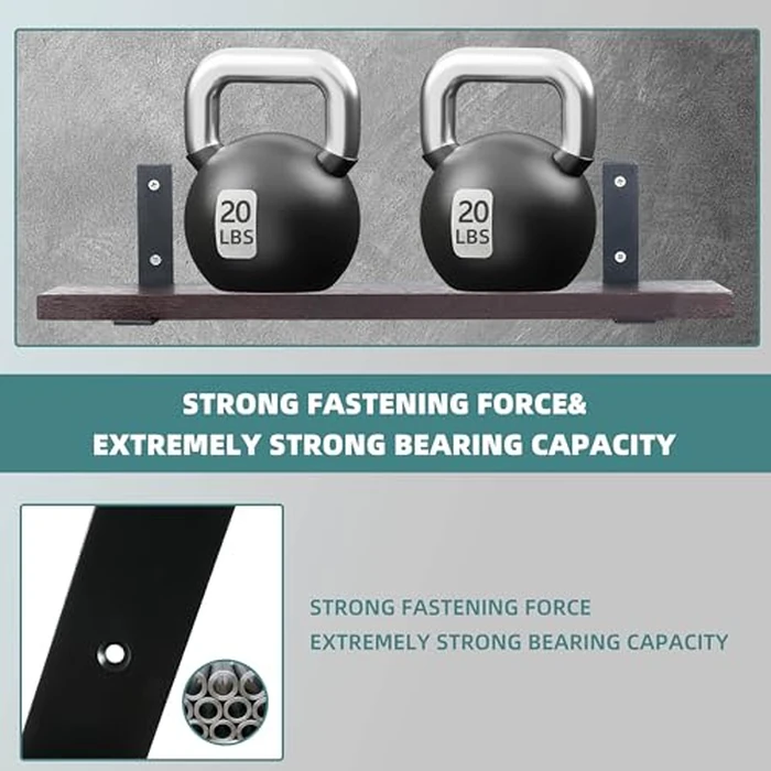 HEART ART 4 Pack Shelf Brackets 12 inch,L Brackets for Shelves,Black Heavy Duty Metal Shelf Brackets,12”x6”x1.4” by HEART ART - Image 7