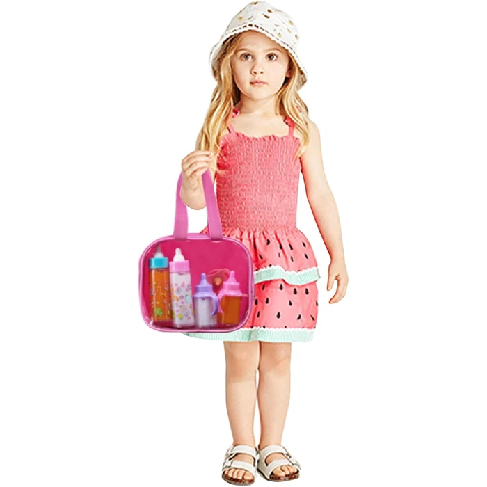 fash n kolor(R) My Sweet Baby Disappearing Doll Feeding Set, Baby Care 6 Piece Doll Feeding Set - for Toy Stroller | 2 Milk & Juice Bottles with 2 Toy Pacifier for Baby Dolls Set - Kids Gift Set by fash n kolor - Image 3
