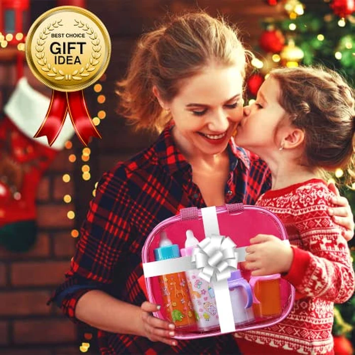 fash n kolor(R) My Sweet Baby Disappearing Doll Feeding Set, Baby Care 6 Piece Doll Feeding Set - for Toy Stroller | 2 Milk & Juice Bottles with 2 Toy Pacifier for Baby Dolls Set - Kids Gift Set by fash n kolor - Image 6