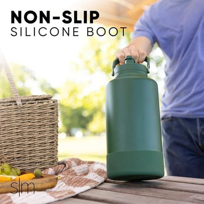 Simple Modern Trek Pivot | Gallon Water Bottle Jug with Handle & Boot | Interchangeable Straw & Chug Lids | Large Insulated Stainless Steel | Sports Camping Outdoors | 128oz, Forest by Simple Modern - Image 6