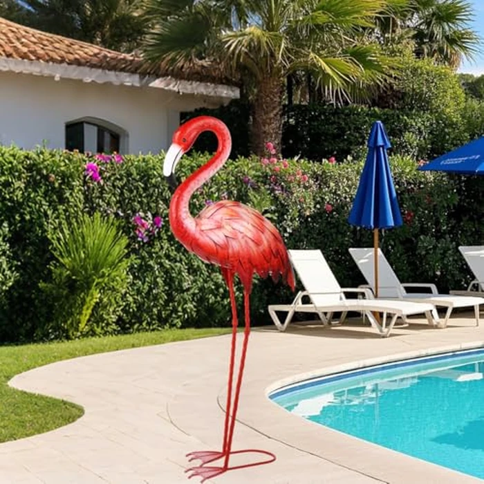 Shorayn Pink Flamingo Garden Statue Outdoor Decor Metal Yard Art Lawn Ornaments for Backyard Pond Patio Porch Outside Decorations,Large Size by Shorayn - Image 9