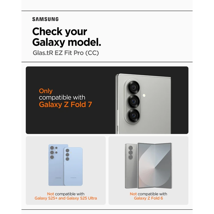 Spigen Tempered Glass Screen Protector [GlasTR EZ FIT Pro] designed for Galaxy Z Fold 7 [Case Friendly] - 2 Pack by Spigen - Image 2