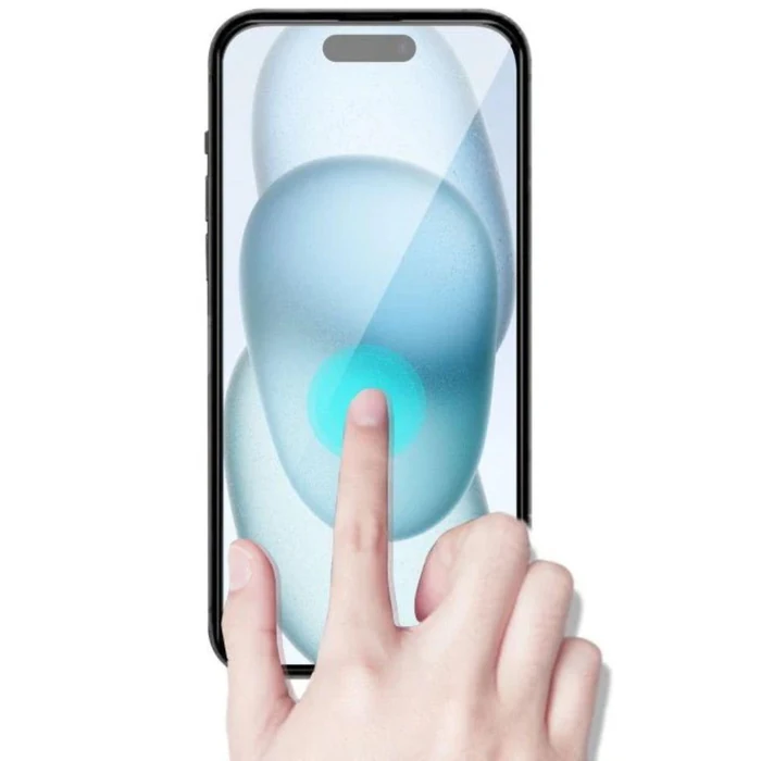 MyBat Pro Full Coverage Tempered Glass Screen Protector for iPhone 15 - Transparent/Black - Brand New by MyBat Pro - Image 4