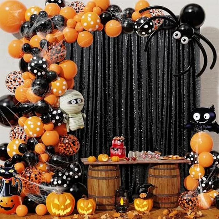 8ftx10ft Black Sequin Backdrop Curtain Wedding Backdrop Drapes Photo Backdrop Glitter Photo Booth Curtain for Brirthday Baby Shower Halloween Party Decoration by B-COOL - Image 4