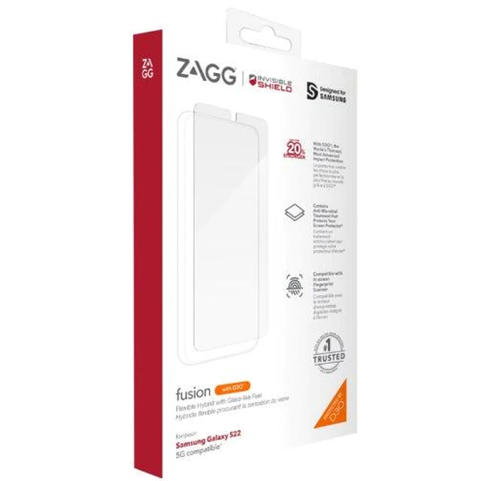 Zagg InvisibleShield Fusion with D3O Screen Protector for Galaxy S22 - Clear by Zagg - Image 2