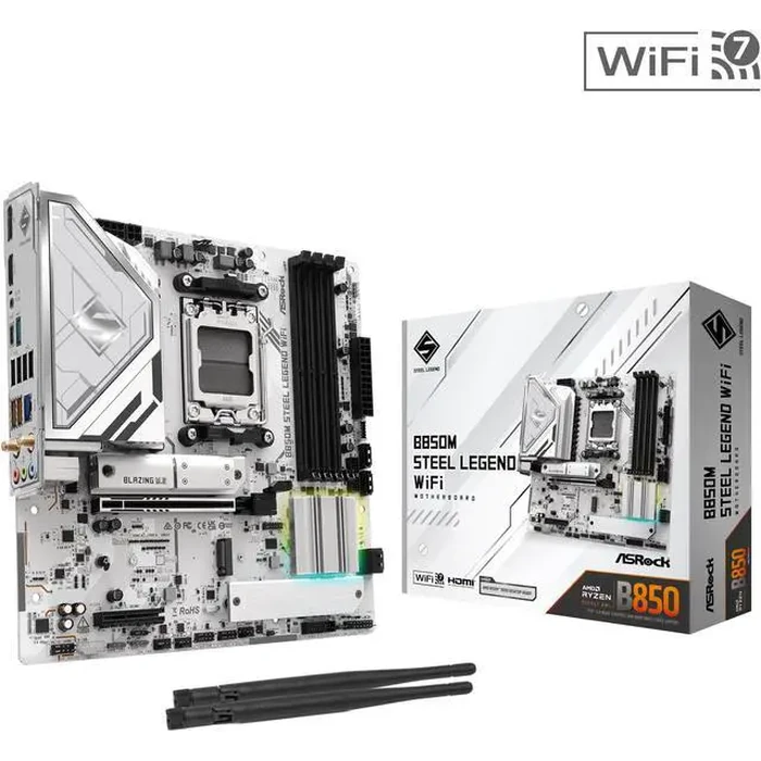 ASRock B850M STEEL LEGEND WIFI AM5 Micro ATX Motherboard by ASRock - Image 2