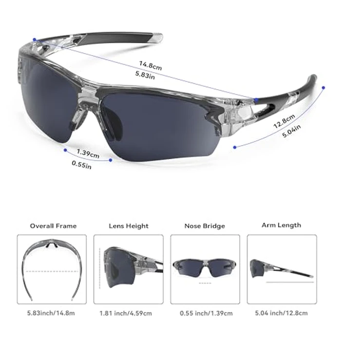 BEACOOL Polarized Sports Sunglasses for Men Women Youth Baseball Fishing Cycling Running Golf Motorcycle Tac Glasses UV400 by BEACOOL - Image 6