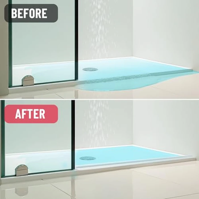 Shower Threshold Water Dam Guard - Self-Adhesive Silicone Waterproof Barrier, Leak-Proof, Flexible, Easy Installation, Customizable Length for Showers, Bathtubs, Sinks, and Countertops by Hzetuu by Hzetuu - Image 3