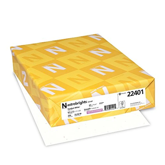 Neenah Astrobrights Colored Card Stock, 65-Pound, 8.5 x 11-Inch, 250 Sheets, Stardust White by Wausau Papers - Used - Good condition - CA$12.00