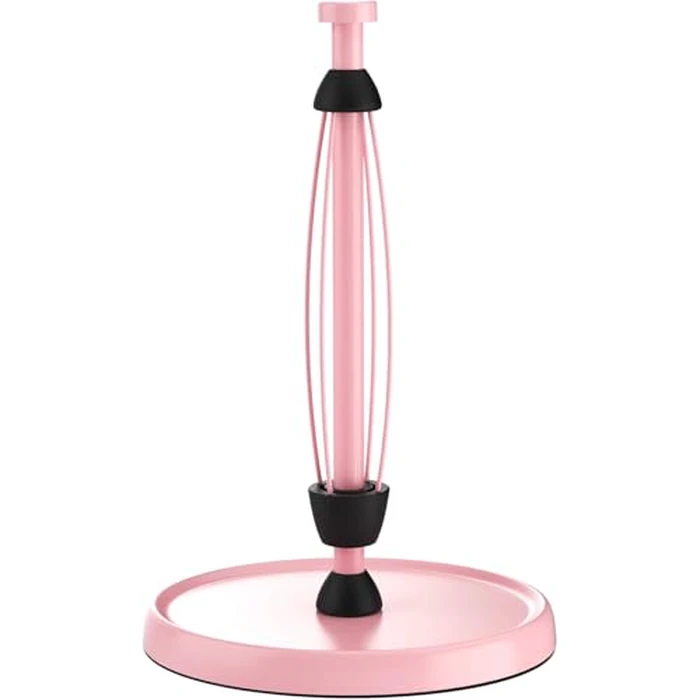 Pink Paper Towel Holder Countertop, Pink Kitchen Accessories Decor, Stainless Steel, Weighted Base, Paper Towel Roll Holder Stand with Ratchet Mechanism for Kitchen Bathroom Farmhouse Essentials by Swaitee - Image 1