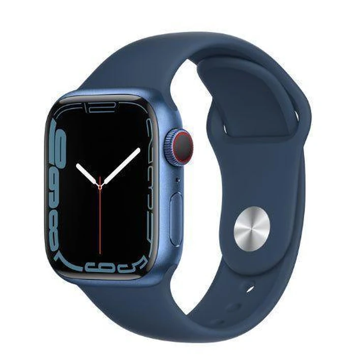 Apple Watch Series 7 (GPS) - 32GB - 45mm - Blue Aluminum Case with Abyss Blue Rubber Sport Band by Apple - Image 2