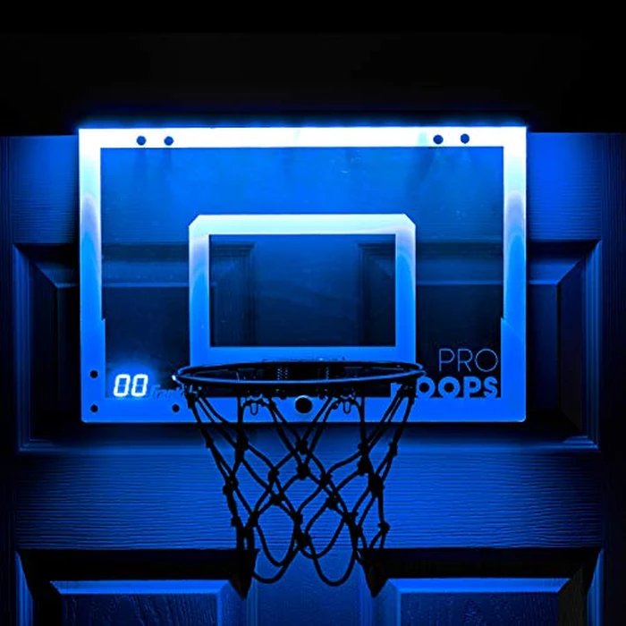 Franklin Sports Over The Door Mini Basketball Hoop - Pro Hoops Light Up Electronic Indoor Kids Hoop with Mini Basketball - Slam Dunk Approved Backboard - Bedroom + Office Mini Hoop + Ball - LED by Franklin Sports - Image 9