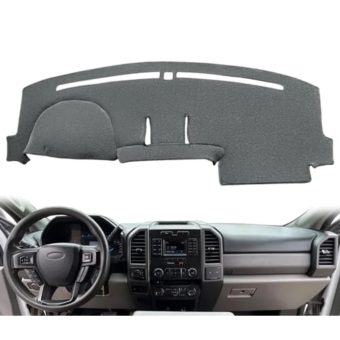 Yiz Dash Cover Mat Custom Fit for Ford F150 F250 F350 F450 Superduty Expedition with Light Sensor,Dashboard Pad Carpet w/o Forward Collision Alert(Dark Gray) J19 by Yiz - Used - Very Good condition