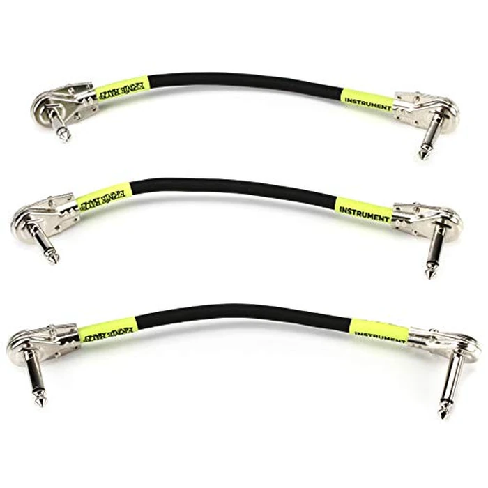 Ernie Ball Patch Cable 3-Pack, Flat Angle/Flat Angle, 6in, Black (P06059) by Ernie Ball - Used - Very Good condition