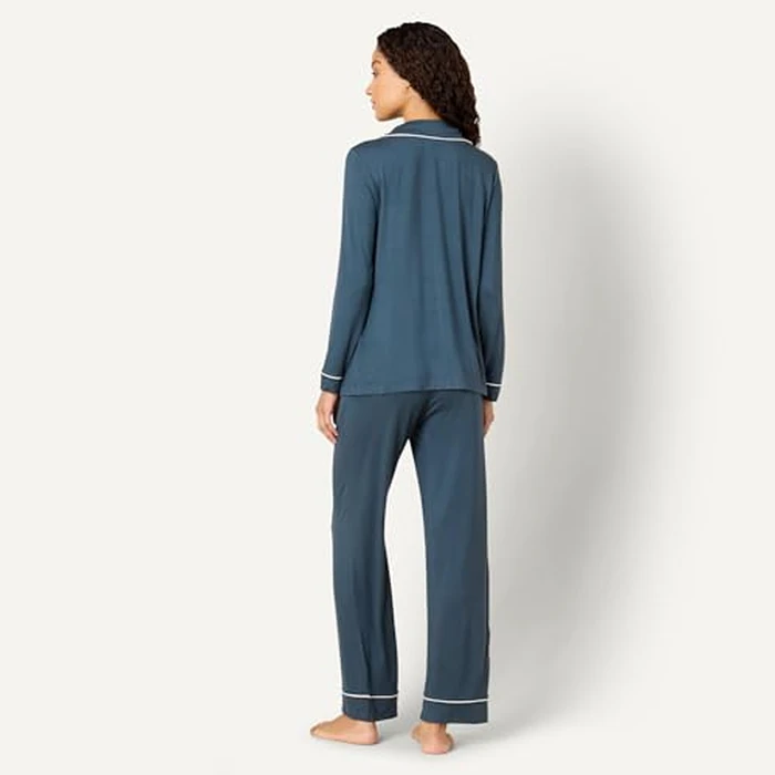 Amazon Essentials x Sofia Grainge Women's Stretch Modal Long-Sleeve and Full-Length Bottom Pajama Set, Dark Navy, X-Large by Amazon Essentials - Image 3